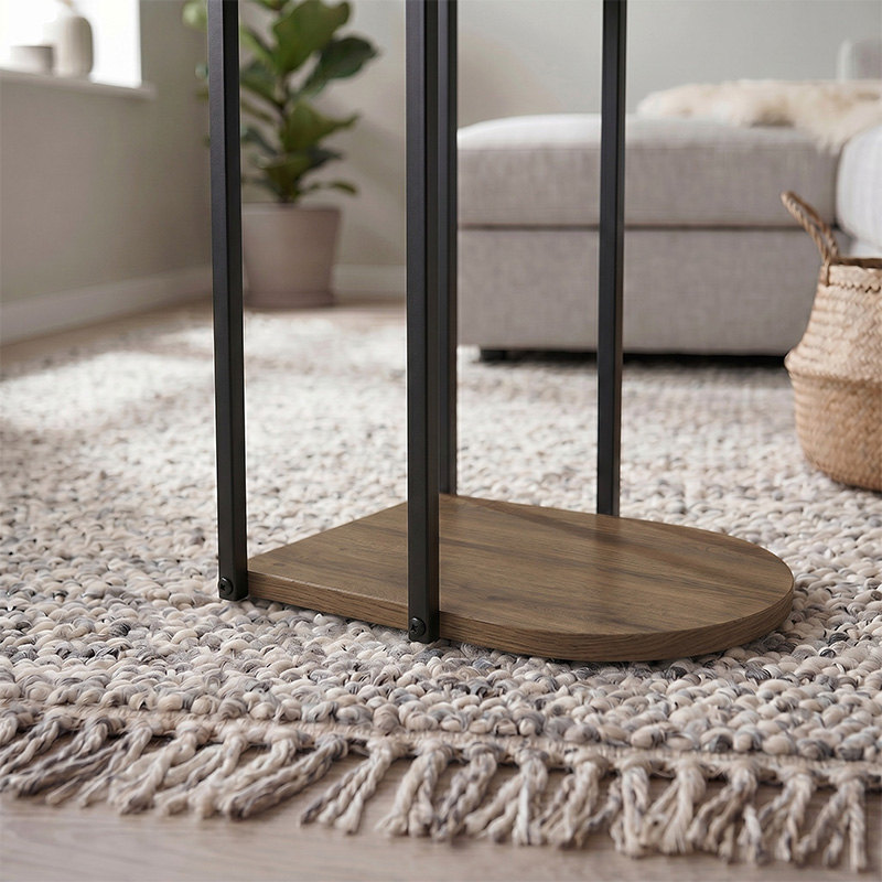 Roya Megapap melamine side table in light walnut color 41.5x32x56cm.