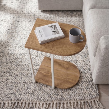 Roya Megapap melamine side table in walnut Ud color 41.5x32x56cm.