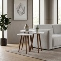 Cruz Megapap melamine side table 3 pieces in white color Ø33x46cm.