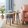 Cruz Megapap melamine side table 3 pieces in sapphire oak color Ø33x46cm.