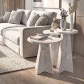 Podel Megapap melamine side table 3 pieces in white marble effect color Ø29,6x52,1cm.