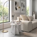 Podel Megapap melamine side table 3 pieces in white marble effect color Ø29,6x52,1cm.