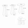 Podel Megapap melamine side table 3 pieces in white marble effect color Ø29,6x52,1cm.