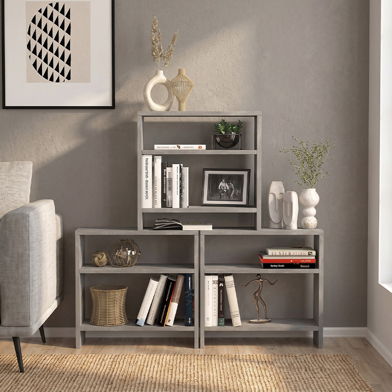 Silvanus Megapap melamine side table in concrete grey color 51x17,5x49cm.