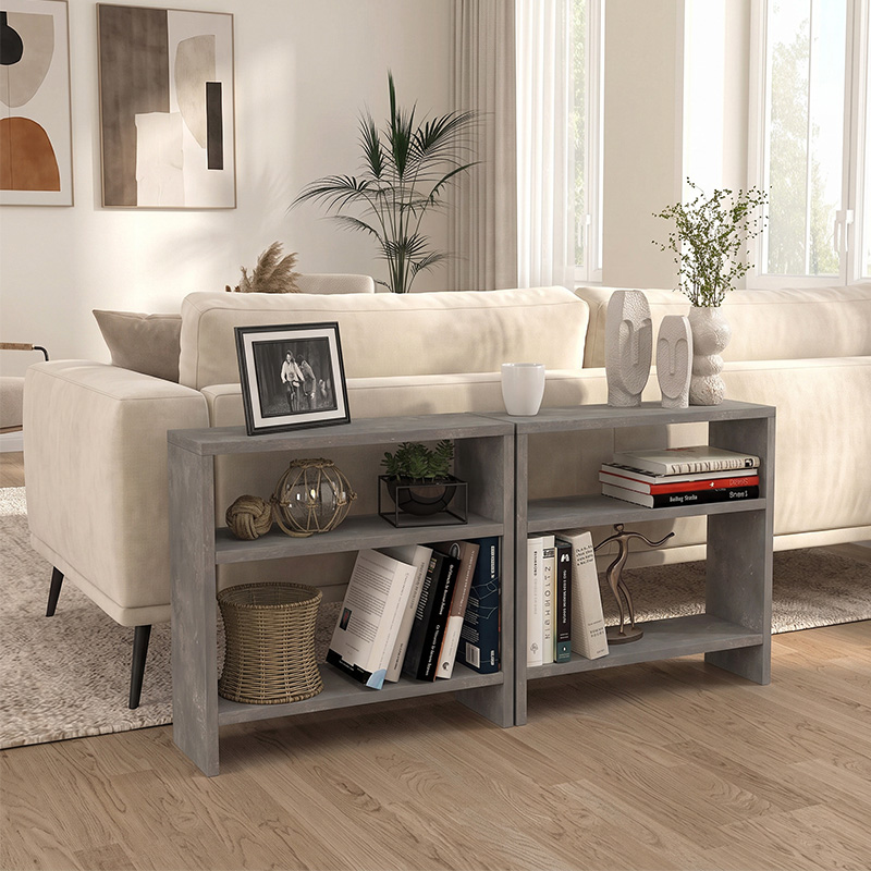Silvanus Megapap melamine side table in concrete grey color 51x17,5x49cm.