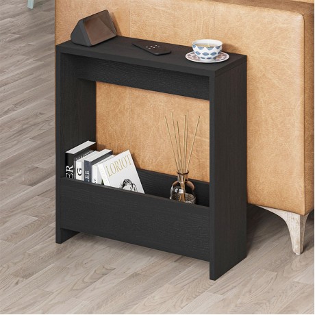 Simpi Megapap melamine side table in black wood color 55x20x60cm.