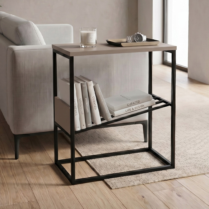 Tenol Megapap melamine side table in light mocha color 55x25x62cm.