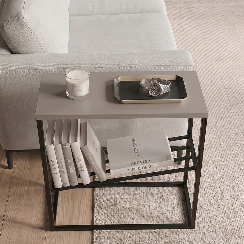 Tenol Megapap melamine side table in light mocha color 55x25x62cm.