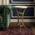 Venezia Megapap metallic - Mdf side table in gold - white marble effect color 35x35x59cm.