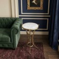 Venezia Megapap metallic - Mdf side table in gold - white marble effect color 35x35x59cm.