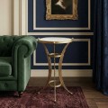 Venezia Megapap metallic - Mdf side table in gold - white marble effect color 35x35x59cm.