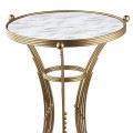 Venezia Megapap metallic - Mdf side table in gold - white marble effect color 35x35x59cm.