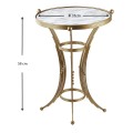 Venezia Megapap metallic - Mdf side table in gold - white marble effect color 35x35x59cm.