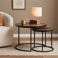 Gary Megapap Mdf/metallic coffee tables in walnut color 65x65x44cm.