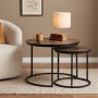 Gary Megapap Mdf/metallic coffee tables in walnut color 65x65x44cm.