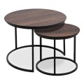 Gary Megapap Mdf/metallic coffee tables in walnut color 65x65x44cm.