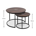 Gary Megapap Mdf/metallic coffee tables in walnut color 65x65x44cm.