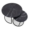 Gary Megapap Mdf/metallic coffee tables in black marble effect color 65x65x44cm.