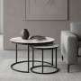 Gary Megapap Mdf/metallic coffee tables in beige marble effect color 65x65x44cm.
