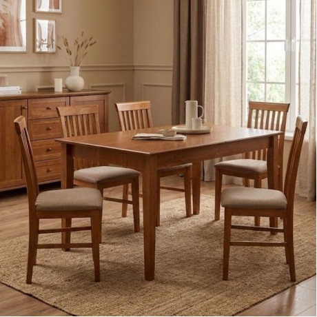 Adare Megapap table solid wood expandable in walnut color 140/180x78x77cm.