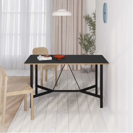 Τραπέζι Adoro Megapap χρώμα black wood 140x80x75εκ.
