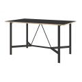 Adoro Megapap melamine dining table in black color 140x80x75cm.