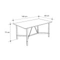 Adoro Megapap melamine dining table in black color 140x80x75cm.