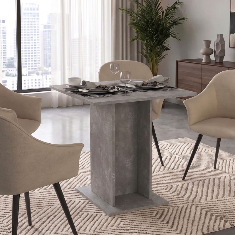 Allos Megapap melamine dinner table in concrete grey color 75x75x77cm.