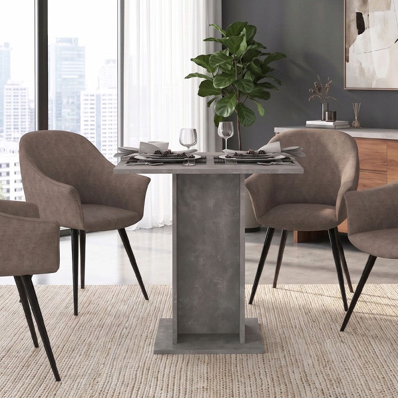 Allos Megapap melamine dinner table in concrete grey color 75x75x77cm.