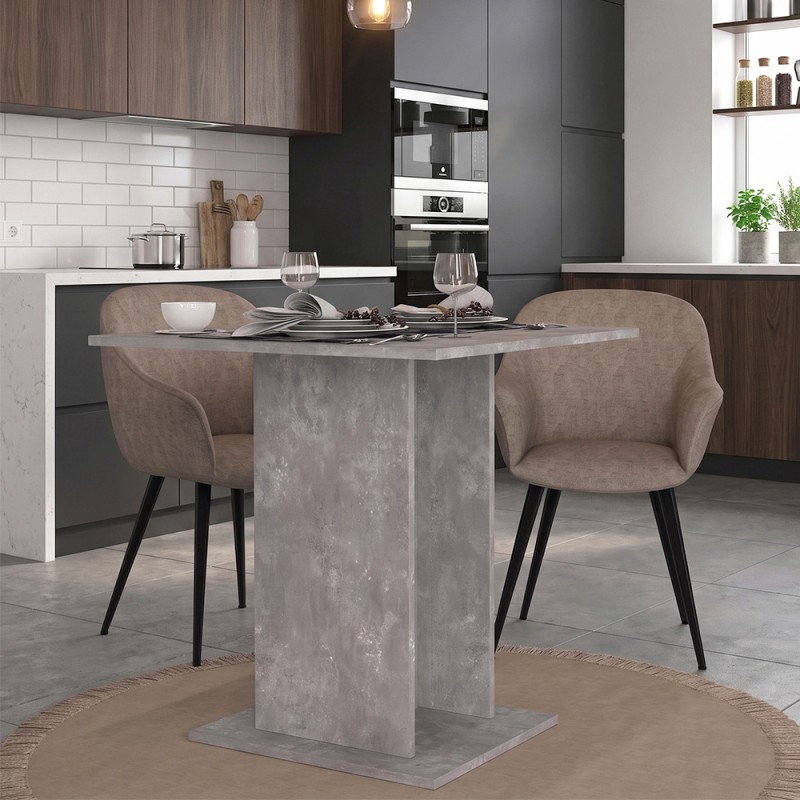 Allos Megapap melamine dinner table in concrete grey color 75x75x77cm.