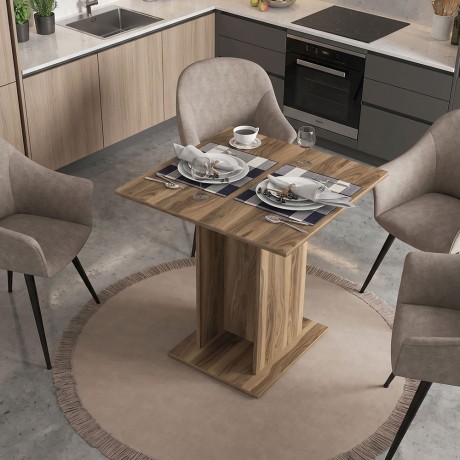 Allos Megapap melamine dinner table in walnut color 75x75x77cm.