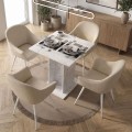 Allos Megapap melamine dinner table in white marble effect color 75x75x77cm.