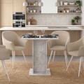 Allos Megapap melamine dinner table in white marble effect color 75x75x77cm.
