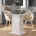 Allos Megapap melamine dinner table in white marble effect color 75x75x77cm.