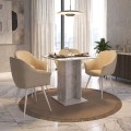 Allos Megapap melamine dinner table in white marble effect color 75x75x77cm.