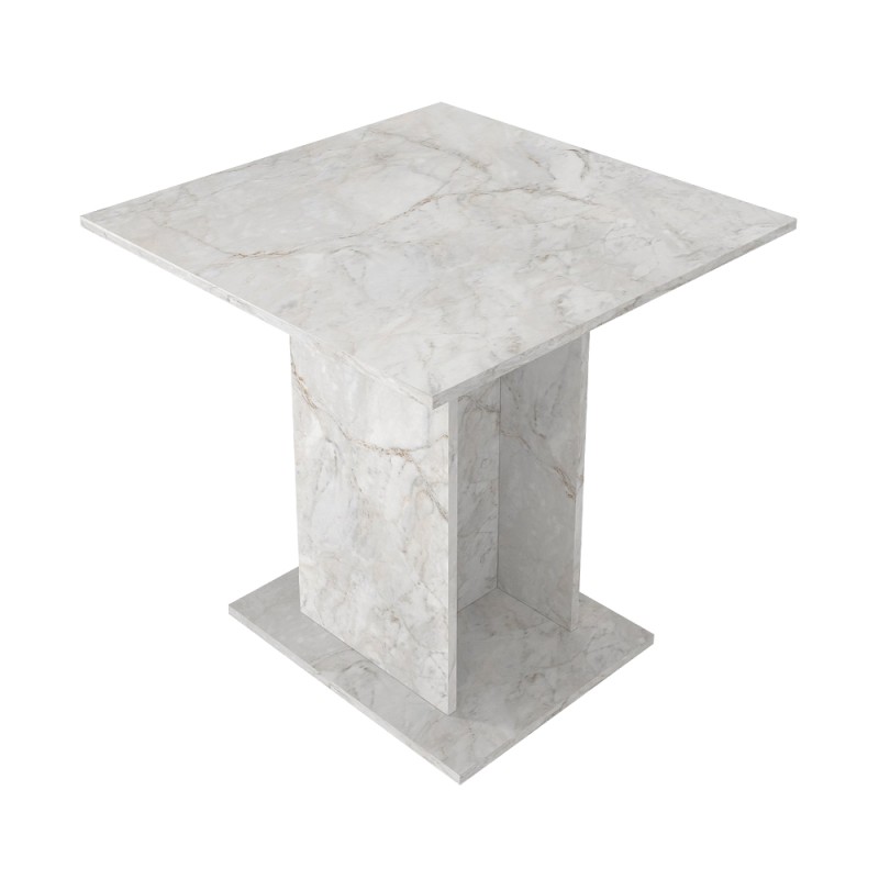 Allos Megapap melamine dinner table in white marble effect color 75x75x77cm.