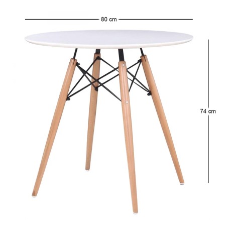 ART Wood Table D.80cm White