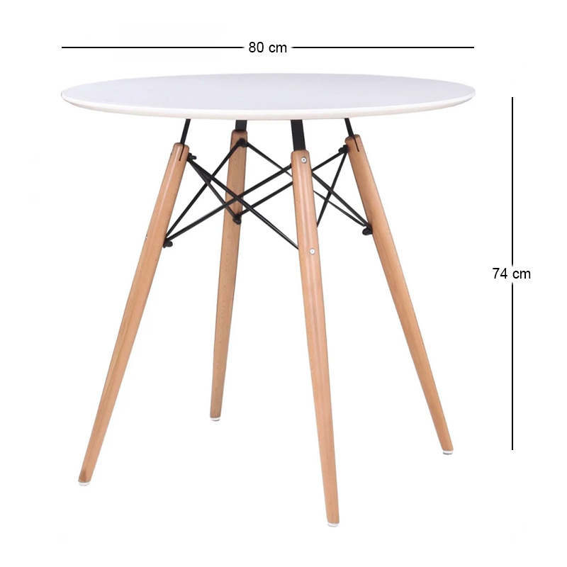 ART Wood Table D.80cm White