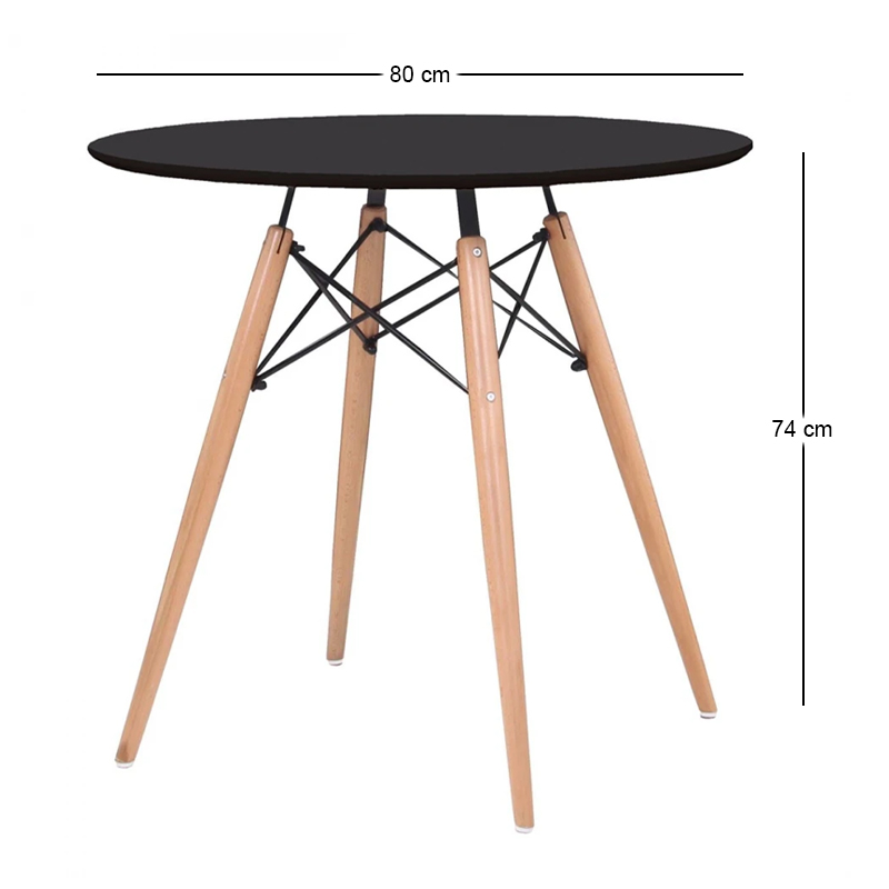 ART Wood Table D.80cm Black