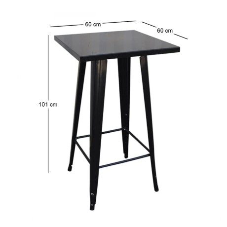 Τραπέζι μπαρ Relix Pro μέταλλο χρώμα antique black 60x60x101εκ.