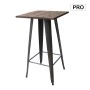 RELIX Wood Dark Oak Bar Table 60x60 Steel Antique Black