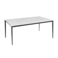 BARRET Table 140x80cm Alu Black/Sintered Stone White Marble