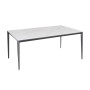 BARRET Table 140x80cm Alu Black/Sintered Stone White Marble