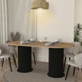 Bohema Megapap melamine dining table in black - sepet oak color 180x90x77,7cm.
