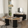 Bohema Megapap melamine dining table in black - sepet oak color 180x90x77,7cm.