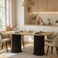 Bohema Megapap melamine dining table in black - sepet oak color 180x90x77,7cm.