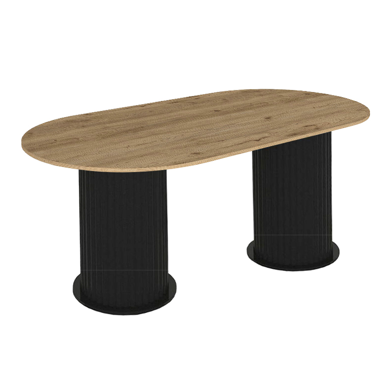 Bohema Megapap melamine dining table in black - sepet oak color 180x90x77,7cm.