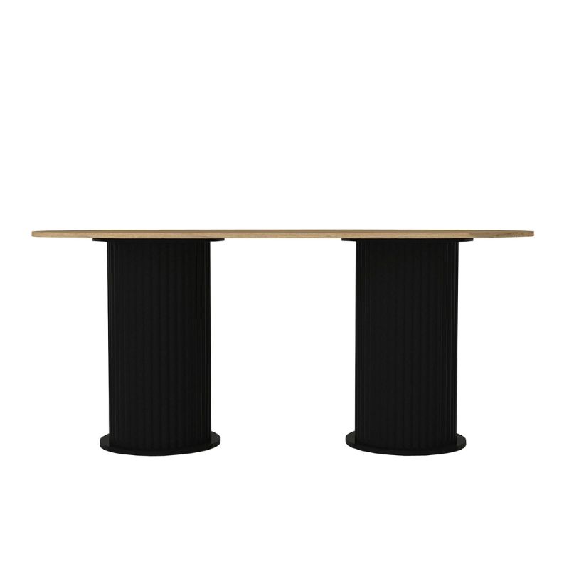 Bohema Megapap melamine dining table in black - sepet oak color 180x90x77,7cm.