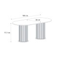 Bohema Megapap melamine dining table in black - sepet oak color 180x90x77,7cm.