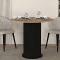 Τραπέζι Bohema Megapap χρώμα μαύρο - sepet oak Ø90x77,7εκ.